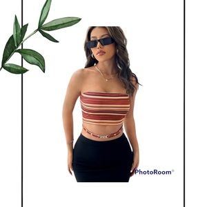 Shein Womens Striped Bandeau